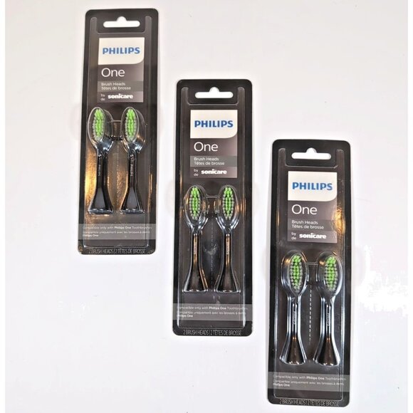 3 PK Philips Sonicare BH1022/06 Brush Heads for Philips One - 6 Heads Total - Picture 1 of 6